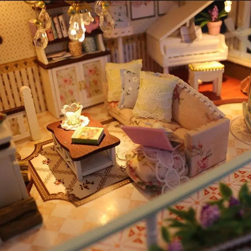DIY Wooden Miniature House Building Model Kit
