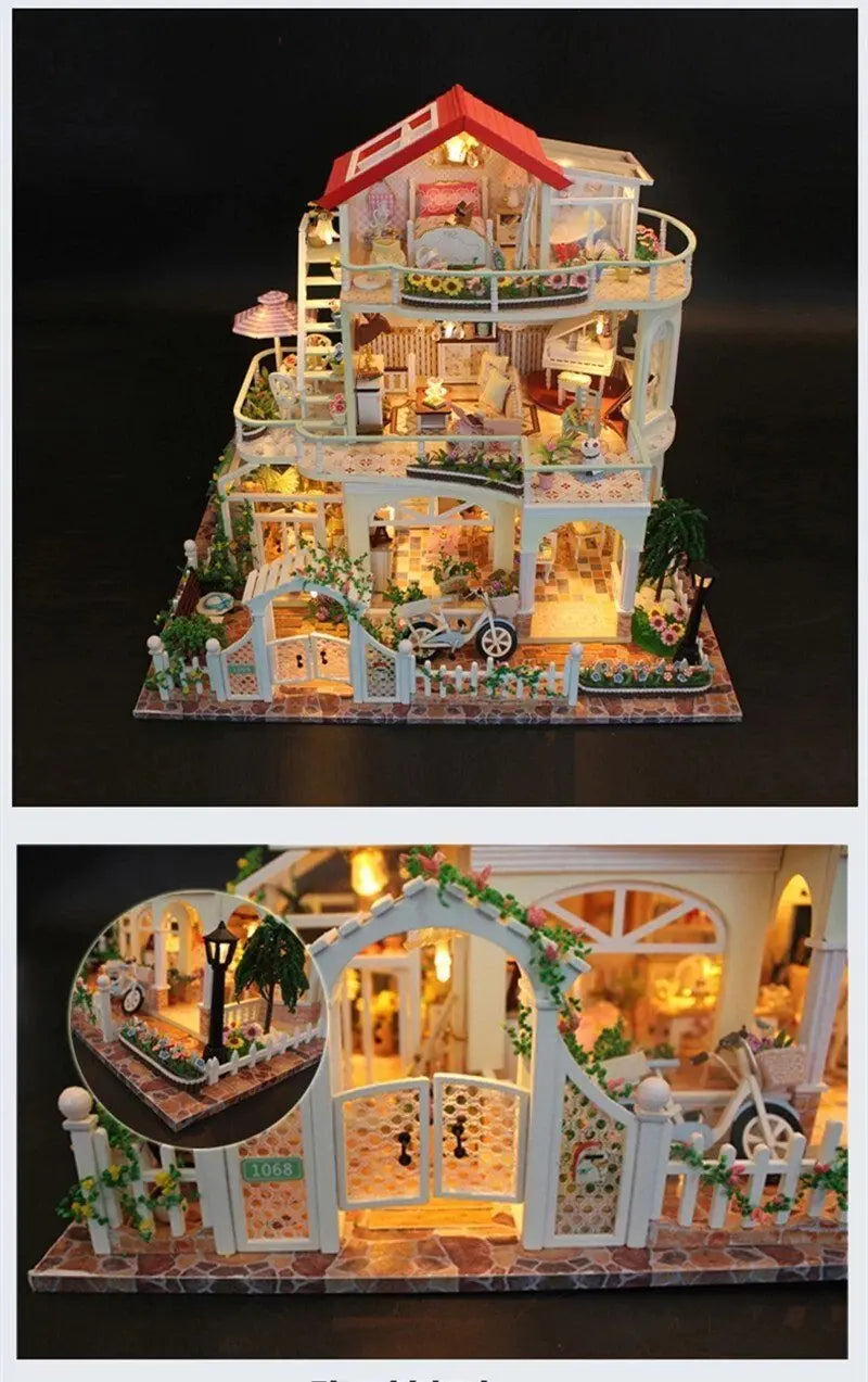 DIY Wooden Miniature House Building Model Kit