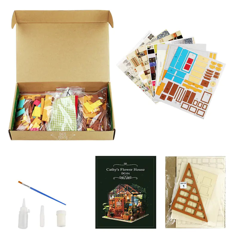 3D Puzzle Model DIY Kit - Creative Flower House