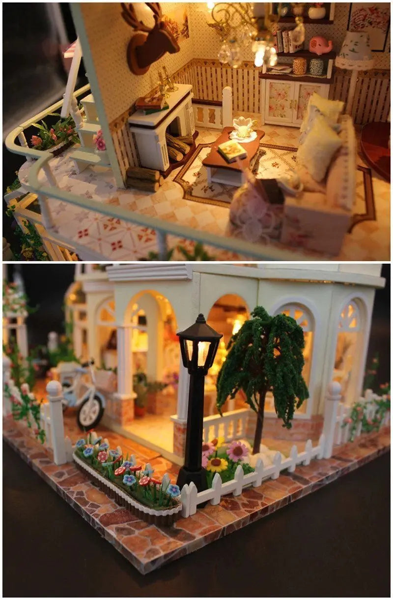 DIY Wooden Miniature House Building Model Kit