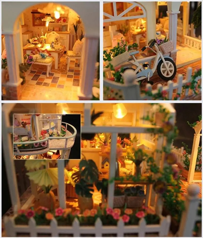 DIY Wooden Miniature House Building Model Kit